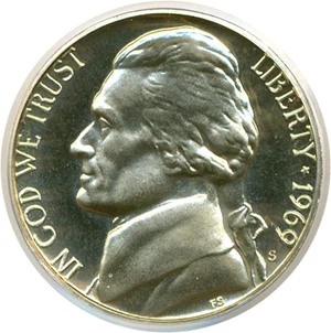 image for: 1969-S 5c PCGS Proof 68 Cameo