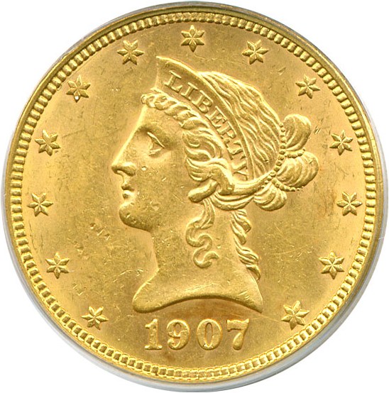 image for: 1907-D $10  PCGS MS61