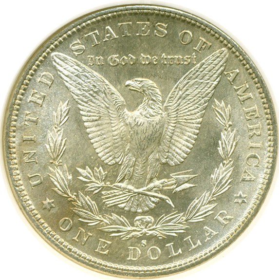 image for: Top 100 VAM: 1880-S $1 8/7  Large S NGC MS63 (VAM 9)