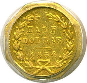 image for: 1864 50c BG-917 Bass PCGS AU58
