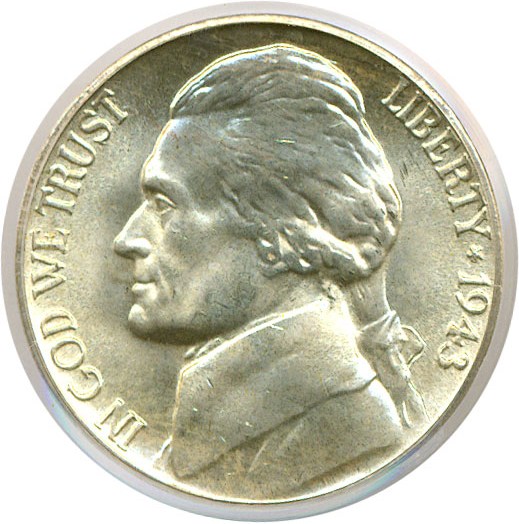 image for: 1943-P 5c  PCGS MS66 