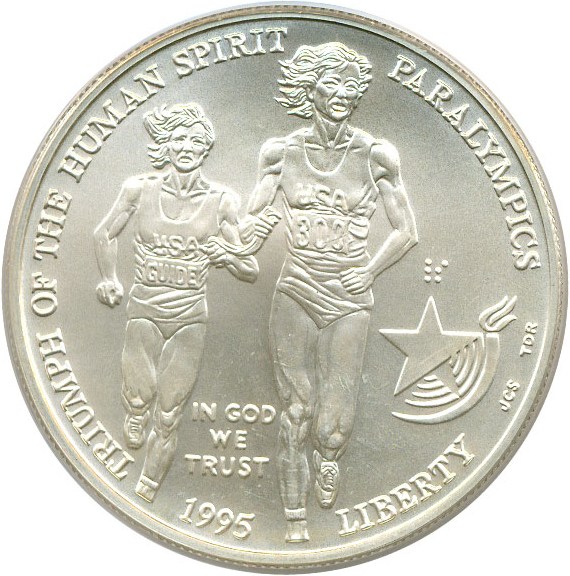 image for: 1995-D $1 Paralympics Blind Runner PCGS MS69 