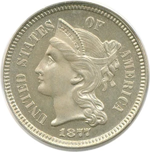 image for: 1877 3cN PCGS/CAC Proof 65