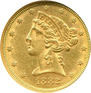 image for: 1882 $5 NGC AU58