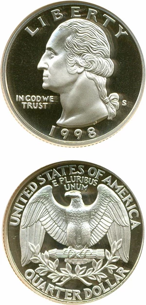 image for: 1998-S 25c NGC Proof 70 UCameo