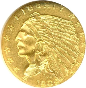 image for: 1909 $2 1/2 NGC MS62