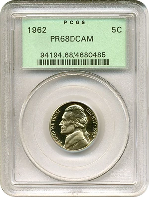 image for: 1962 5c PCGS Proof 68 DCameo