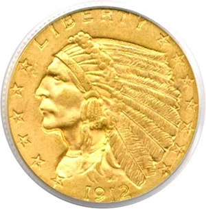 image for: 1912 $2 1/2 PCGS/CAC MS63