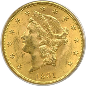 image for: 1891-S $20 PCGS MS61