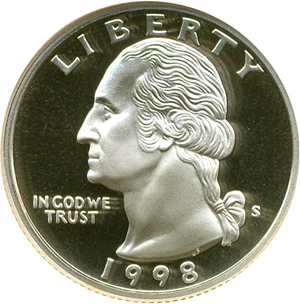 image for: 1998-S 25c NGC Proof 70 UCameo