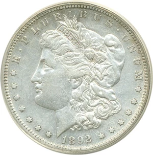 image for: 1892-S $1 ANACS AU50 Details (Cleaned)