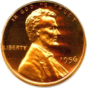 image for: 1956 1c PCGS Proof 67 RD DCameo