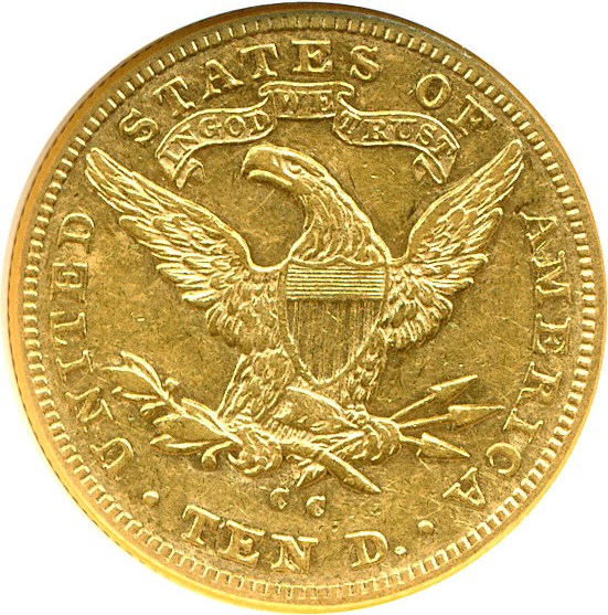 image for: 1883-CC $10  NGC AU50