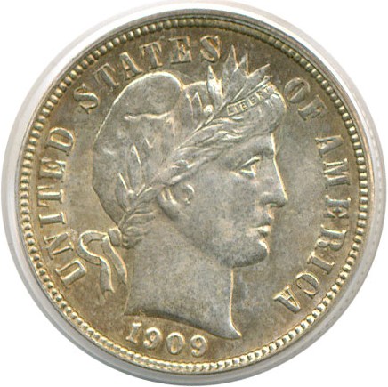 image for: 1909-D 10c  PCGS MS64
