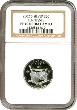 image for: 2002-S 25c Tennessee-Silver NGC Proof 70 UCameo