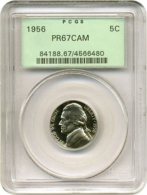 image for: 1956 5c PCGS Proof 67 Cameo