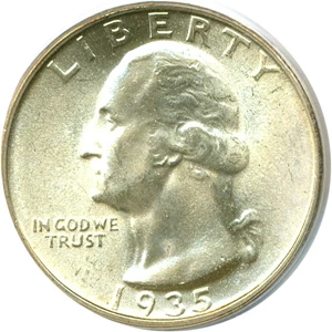 image for: 1935 25c PCGS MS66