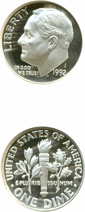 image for: 1992-S 10c Silver NGC Proof 70 UCameo