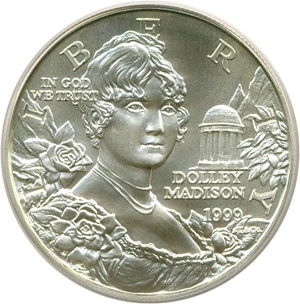 image for: 1999-P $1 Dolley Madison PCGS MS69