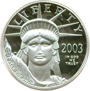 image for: 2003-W $10 Platinum Eagle PCGS Proof 67 DCameo
