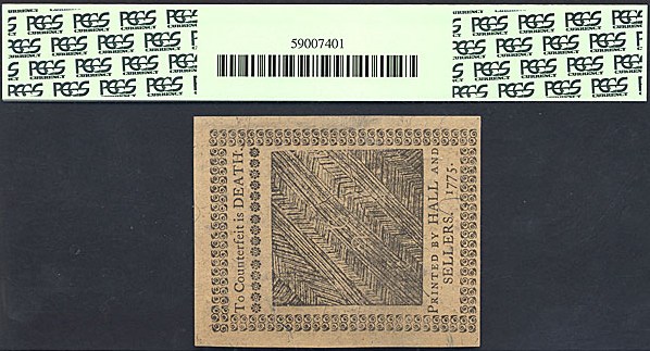 image for: Pennsylvania: Fr.PA188 1775 2s/6d 25-Oct PCGS Gem CU65  [15349]