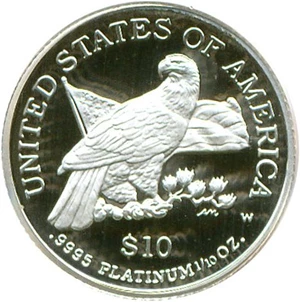 image for: 2003-W $10 Platinum Eagle PCGS Proof 67 DCameo
