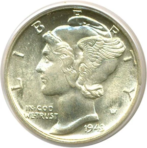 image for: 1943 10c PCGS MS64 FB
