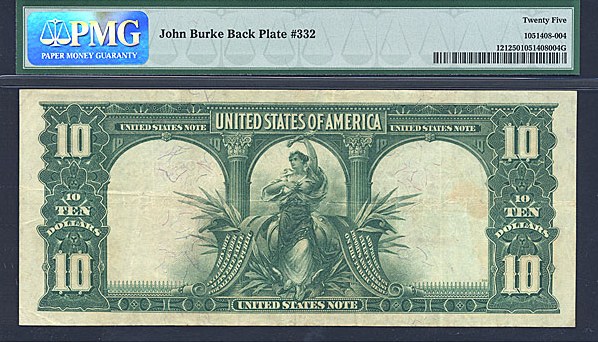 image for: Fr.121 1901 $10 Bison PMG VF25  [E28986034] Mule - John Burke Back Plate #332