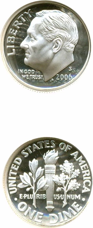 image for: 2006-S 10c Silver NGC Proof 70 UCameo