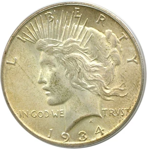 image for: 1934-S $1 PCGS MS63