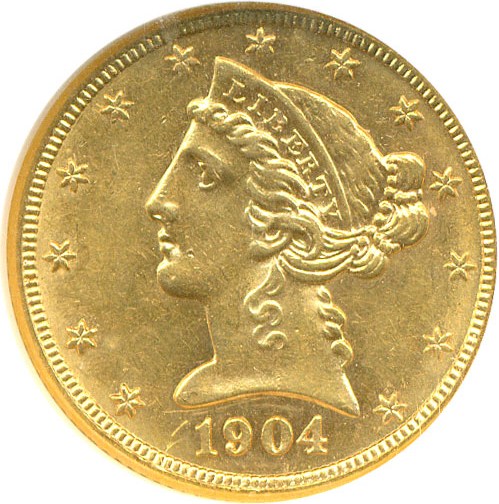 image for: 1904-S $5  NGC MS61