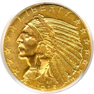 image for: 1915 $5 PCGS MS62