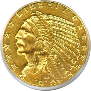 image for: 1910 $5 PCGS MS62