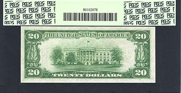 image for: Fr.2052G 1928B $20  PCGS AU55  [G14884014A]