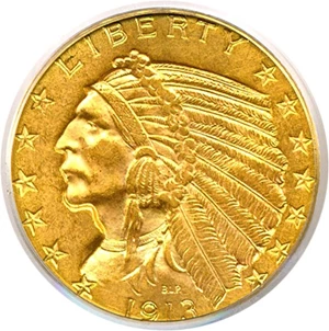image for: 1913 $5 PCGS MS62