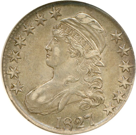 image for: 1827 50c Square 2 NGC AU50 (O-119)