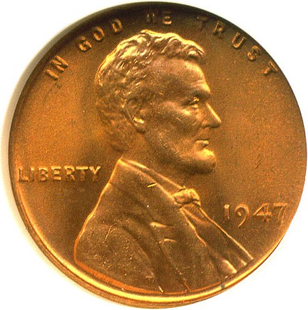 image for: 1947 1c  NGC MS66 RD