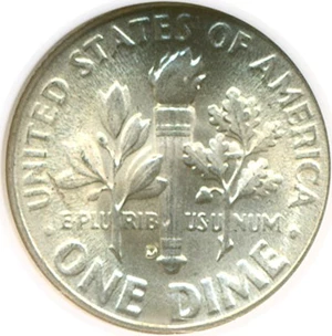 image for: 1947-D 10c NGC MS66 FT