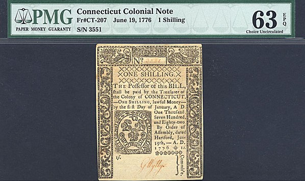 image for: Connecticut: Fr.CT207 1776 1s 19-Jun PMG Choice CU63 EPQ [3551]