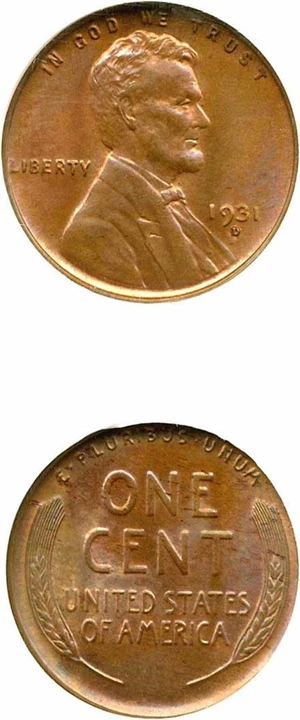 image for: 1931-D 1c NGC MS66 RB
