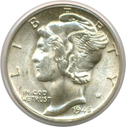 image for: 1945 10c  PCGS MS66 ex: Benson