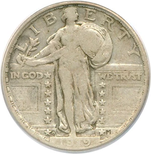 image for: 1919-D 25c PCGS F12