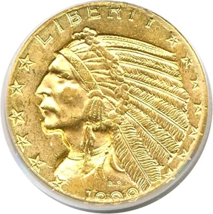 image for: 1909-D $5 PCGS MS62