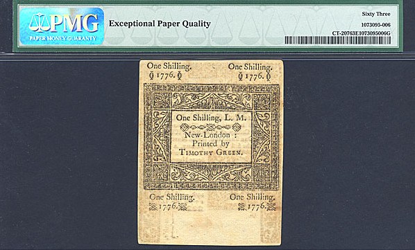 image for: Connecticut: Fr.CT207 1776 1s 19-Jun PMG Choice CU63 EPQ [3551]