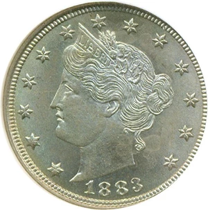 image for: 1883 5c No Cents NGC MS67