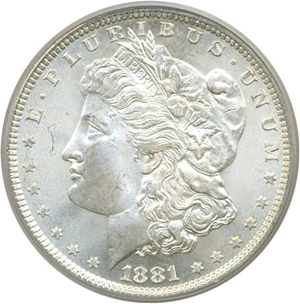 image for: 1881 $1 PCGS MS65