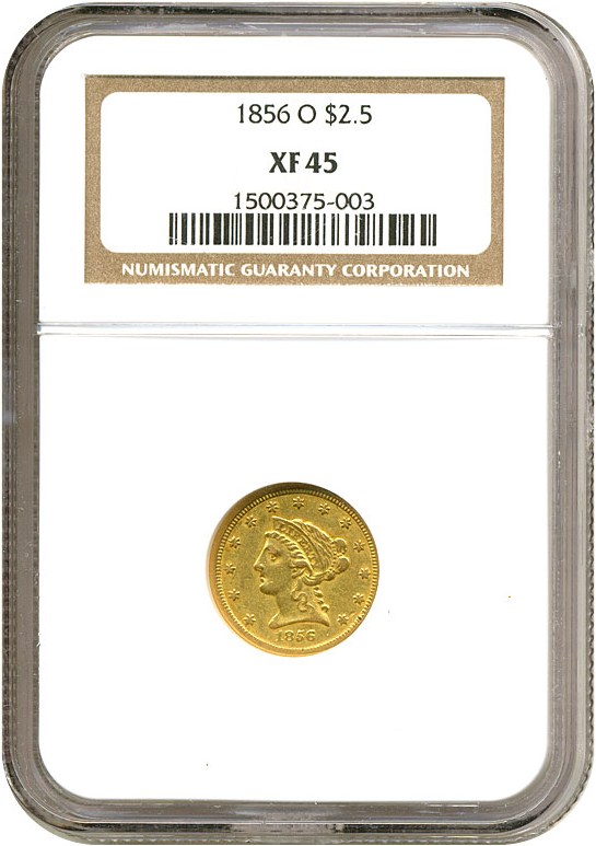 image for: 1856-O $2 1/2  NGC XF45