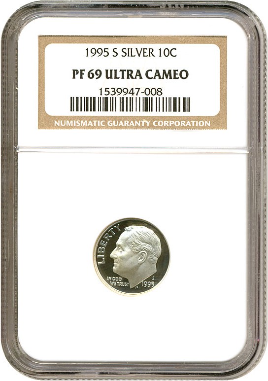 image for: 1995-S 10c Silver NGC Proof 69 UCameo