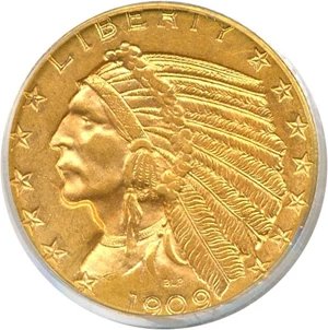 image for: 1909-D $5 PCGS MS62