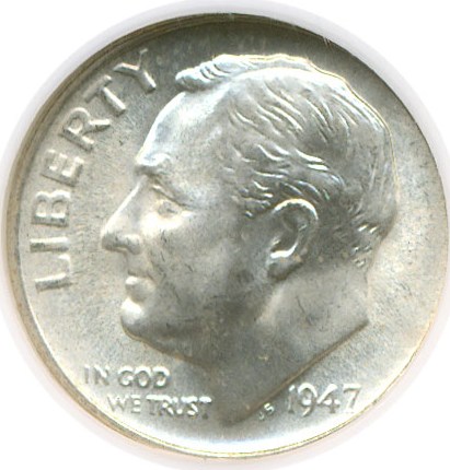 image for: 1947-S 10c  NGC MS66 FT